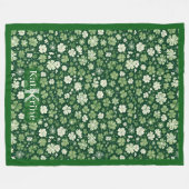 Couverture Polaire Saint Patricks Day Raining Shamrocks 4 Leaf Clover (Devant (Horizontal))