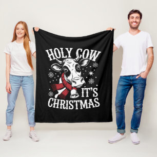Couverture Polaire Saint Vache C'est Noël Funny Cow Lover Farm