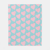 Couverture Polaire Saint Valentin Coeur serres et baisers Doodles (Devant)