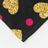 Couverture Polaire Saint Valentin Coeurs d'or Motif-23655 (Coin)