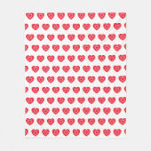 Couverture Polaire Saint Valentin Coeurs rose et rouge (Devant)