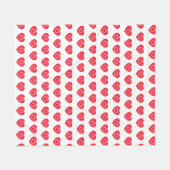 Couverture Polaire Saint Valentin Coeurs rose et rouge (Devant (Horizontal))