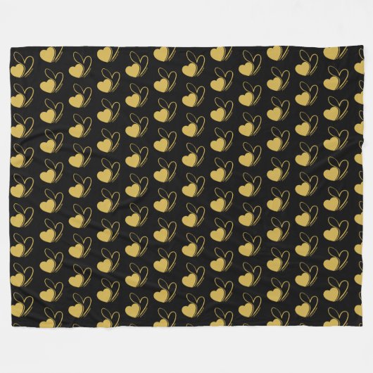 Couverture Polaire Saint-Valentin Coeurs Tordus (Devant (Horizontal))