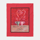 Couverture Polaire Saint Valentin Coupes de café Coeur Rouge (Devant)