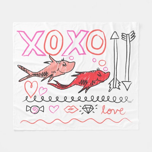Couverture Polaire Saint-Valentin de Dr. Seuss | Conception XOXO (Devant (Horizontal))