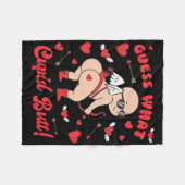 Couverture Polaire Saint Valentin drôle, devine quoi Cupid Butt (Devant (Horizontal))