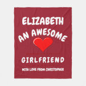 Couverture Polaire Saint Valentin Fille Amour romantique Coeur rouge (Devant)