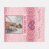 Couverture Polaire Saint-Valentin Photo personnalisée Coeurs roses (Devant (Horizontal))