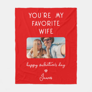 Couverture Polaire Saint Valentin Photo Vous êtes ma femme préférée