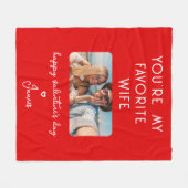 Couverture Polaire Saint Valentin Photo Vous êtes ma femme préférée (Devant (Horizontal))