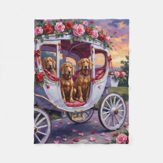 Couverture Polaire Saint-Valentin pour chien Vizsla (Devant)