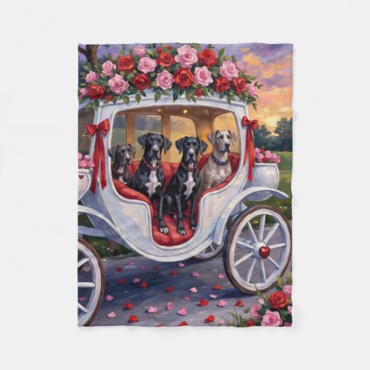 Couverture Polaire Saint-Valentin pour Grand Danois (Devant)