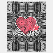 Couverture Polaire Saint Valentin sans couture Love gris blanc pâté r (Devant)