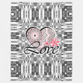 Couverture Polaire Saint Valentin sans couture Love gris blanc pâté r (Devant)