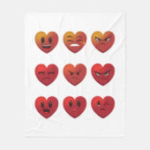 Couverture Polaire Saint-Valentin Visages Rigolards Coeurs Drôle (Devant)