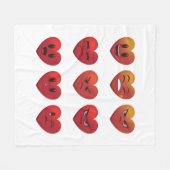 Couverture Polaire Saint-Valentin Visages Rigolards Coeurs Drôle (Devant (Horizontal))