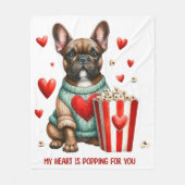 Couverture Polaire Saint Valentines Bulldog français (Devant)