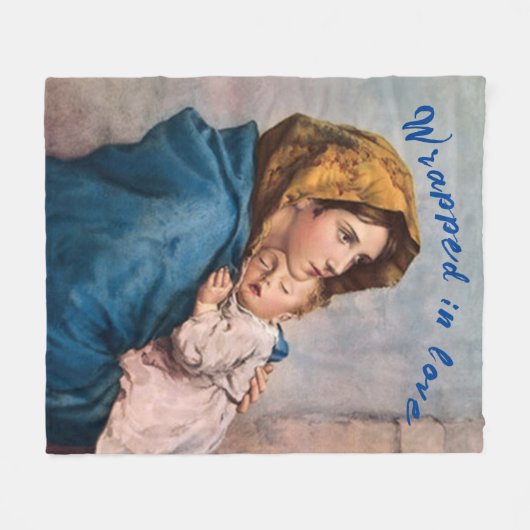 Couverture Polaire Sainte Vierge avec Christ Enfant (Devant (Horizontal))