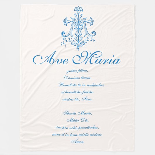 Couverture Polaire Sainte Vierge Marie Hail Marie Ave Maria Prière (Devant)