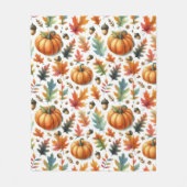 Couverture Polaire Saison citrouille avec feuilles d'automne Cosy (Devant)