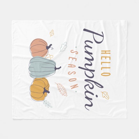 Couverture Polaire Saison Citrouille Hello (Devant (Horizontal))