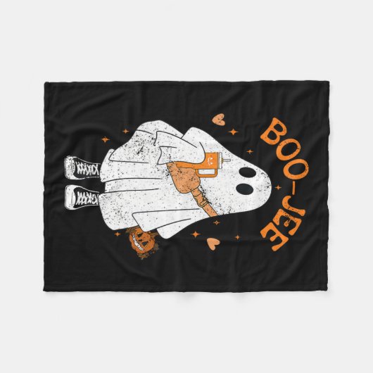 Couverture Polaire Saison Cute Ghost Halloween Boujee Boo Jee (Devant (Horizontal))