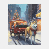 Couverture Polaire Saison de Noël Akita (Devant)