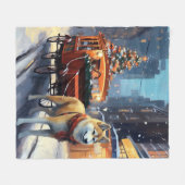 Couverture Polaire Saison de Noël Akita (Devant (Horizontal))