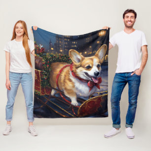 Couverture Polaire Saison de Noël de Corgi