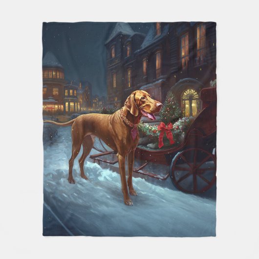 Couverture Polaire Saison de Noël de Vizsla (Devant)