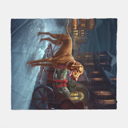 Couverture Polaire Saison de Noël de Vizsla (Devant (Horizontal))
