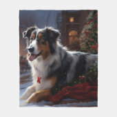 Couverture Polaire Saison de Noël du berger australien (Devant)