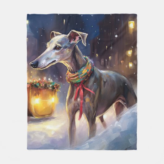 Couverture Polaire Saison de Noël Greyhound (Devant)