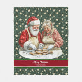 Couverture Polaire Saison de vacances du Père Noël personnalisé (Devant)