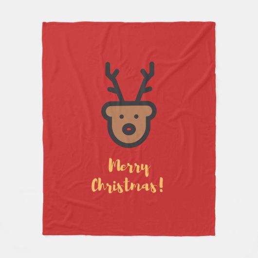 Couverture Polaire Saison de vacances, Noël, Jolie Reindeer (Devant)