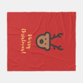 Couverture Polaire Saison de vacances, Noël, Jolie Reindeer (Devant (Horizontal))