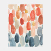 Couverture Polaire Saison des agrumes - Corail et pierres bleues (Devant)