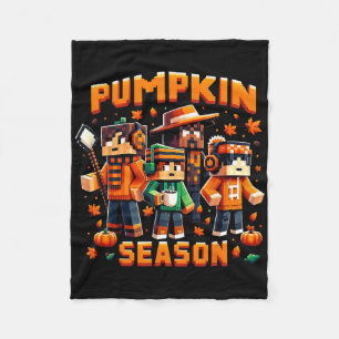Couverture Polaire Saison des citrouilles Pixel Gaming Automne Joueur