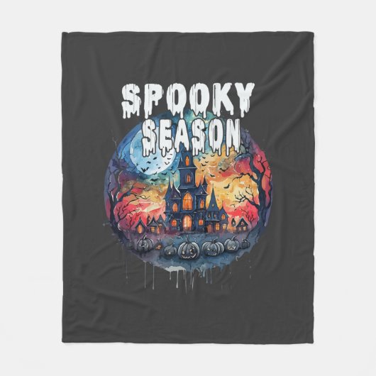 Couverture Polaire Saison d'Halloween effrayante (Devant)