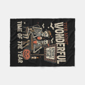 Couverture Polaire Saison d'Halloween Skeletons Club Café éffrayant (Devant (Horizontal))