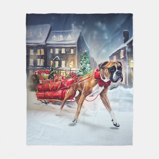 Couverture Polaire Saison Festive de Noël de Boxer (Devant)