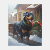Couverture Polaire Saison festive de Noël de Rottweiler (Devant)