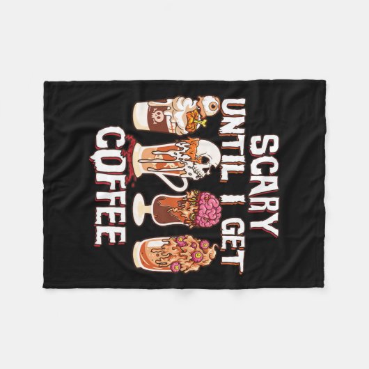 Couverture Polaire Saison Latte Automne Halloween Effrayant Jusqu'À C (Devant (Horizontal))