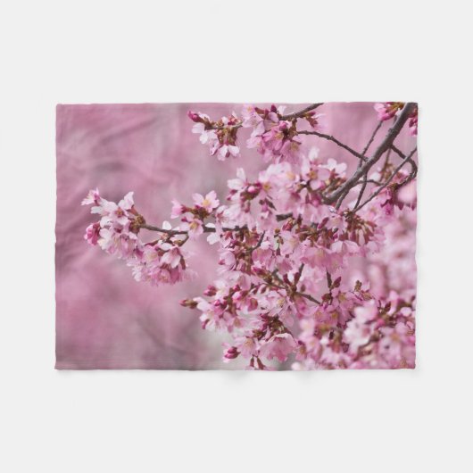 Couverture Polaire Sakura Cherry Blossoms Pastel Pink Layers (Devant (Horizontal))
