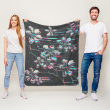 Sakura Neon Glitch – Motif floral futuriste