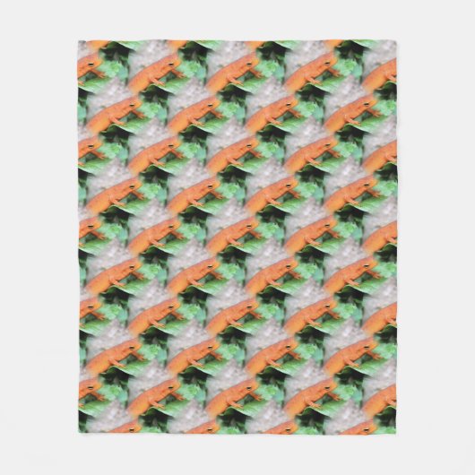 Couverture Polaire Salamandre orange Eft rouge Motif d'animal (Devant)