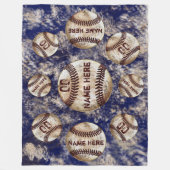 Couverture Polaire Sale Look Custom Baseball Blanche Nom et numéro (Devant)