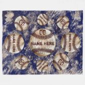 Couverture Polaire Sale Look Custom Baseball Blanche Nom et numéro (Devant (Horizontal))