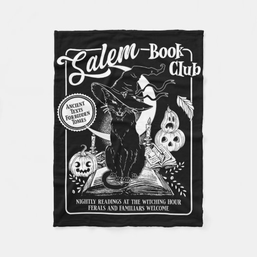 Couverture Polaire Salem Witch Bookish Retro Halloween Blac (Devant)