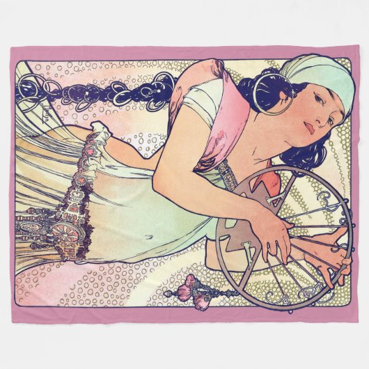 Couverture Polaire Salome, Alphonse Mucha (Devant (Horizontal))